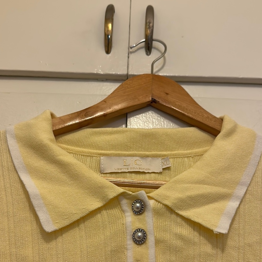 Yellow Long Sleeve Cropped Button Down - Picture 6 of 7